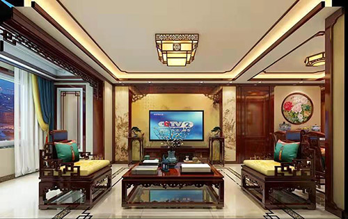 阳江住宅新中式风格装修，尽显奢华品味