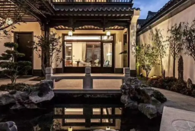 阳江现代中式别墅的庭院设计如此美丽